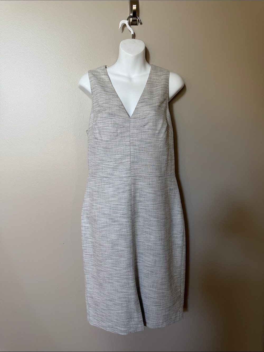 Banana Republic Sleeveless V-Neck Jumpsuit in Light Gray